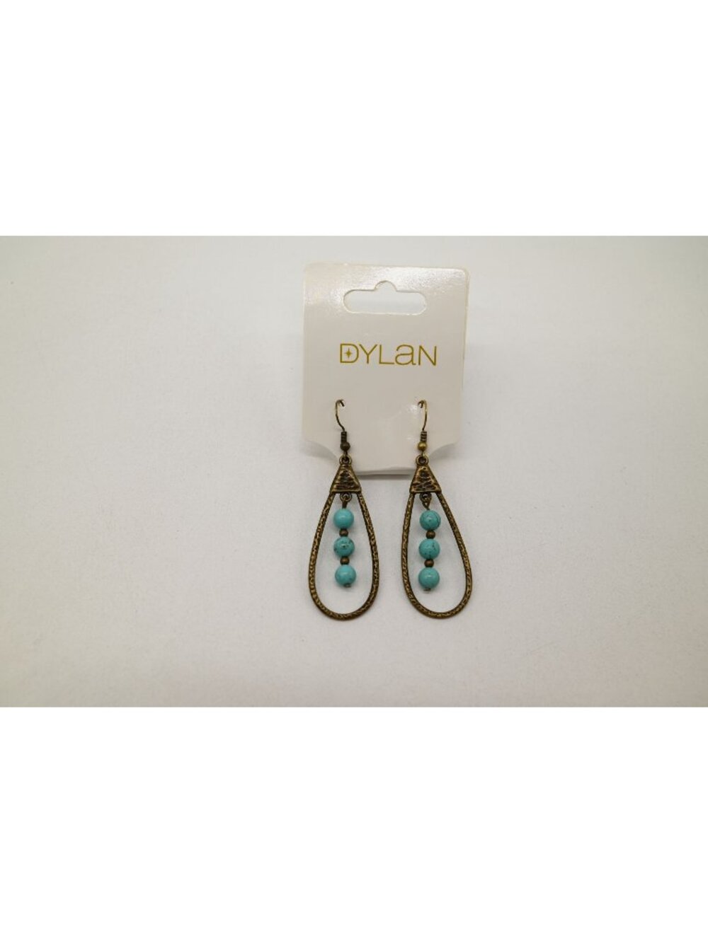 NWT Dylan Jewelry Sherri Earrings Turquoise Weathered Bronze Dangle Drop Boho